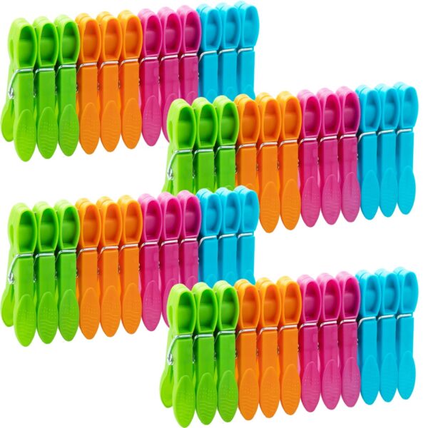 48 Molas de Roupa de Plástico Resistentes ao Vento Multiusos - Cores Variadas