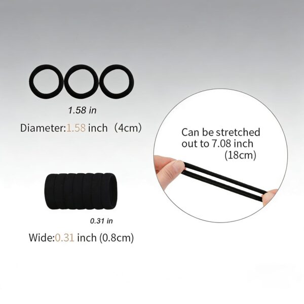 (4 cm) 200 Elásticos para Cabelo Unidades Nylon sem Metal