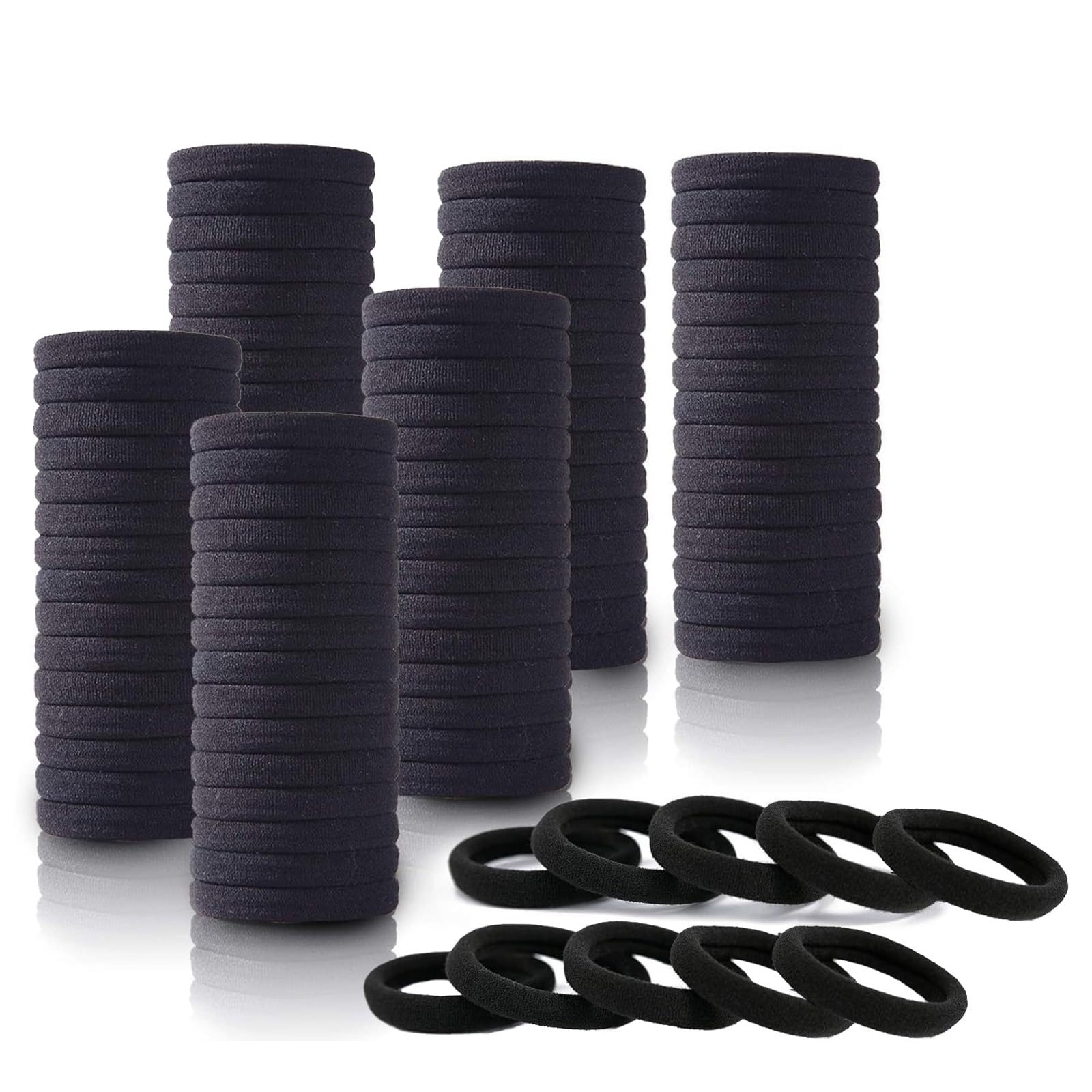 (4 cm) 200 Elásticos para Cabelo Unidades Nylon sem Metal