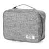 Bolsa Organizadora de Cabos Viagem 2 Camadas Impermeável - Cinzento