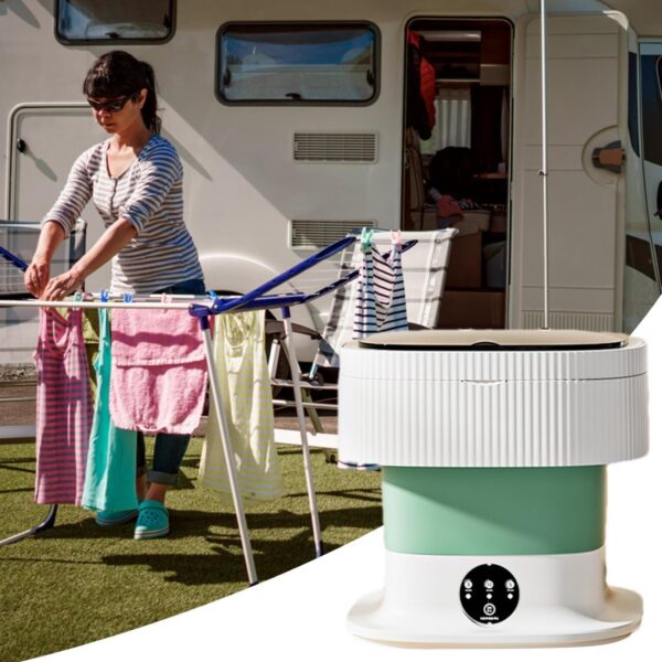 (10L) Máquina de Lavar Roupa Portátil Dobrável com Temporizador - Branco