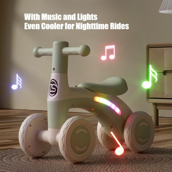 Bicicleta de Equilíbrio 4 Rodas Silenciosas Anti-queda Infantil Mini Ride-on
