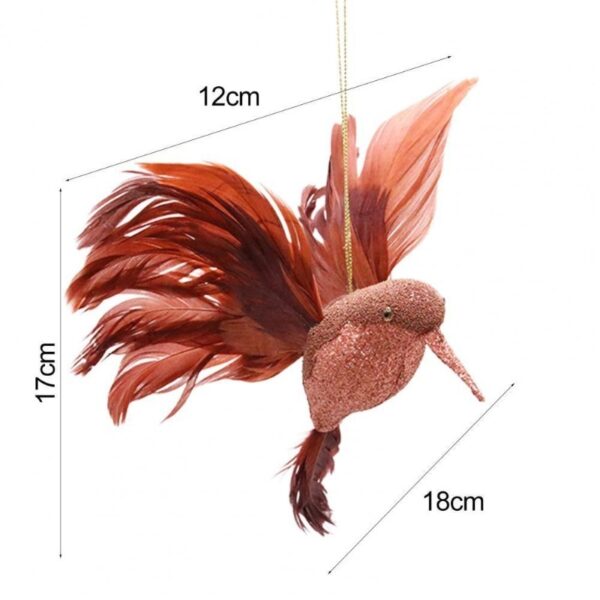 (x6) Pássaro Artificial Decorativo Beija-flor para Árvore de Natal - Colorido