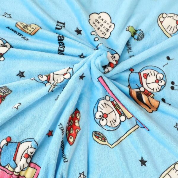 (150x200cm) Cobertor Doraemon Cartoon Macio e Quente para Cama ou Sofá - Azul