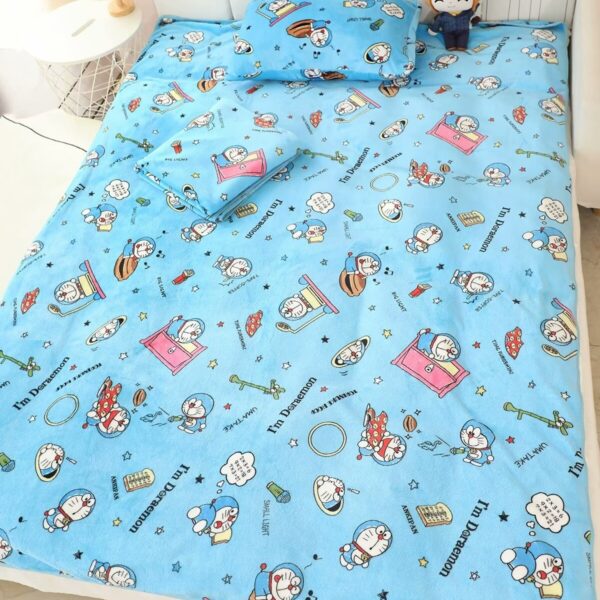(150x200cm) Cobertor Doraemon Cartoon Macio e Quente para Cama ou Sofá - Azul