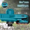 Soprador e Aspirador de Folhas a Bateria 3000mAh 6 Velocidades 360m³/h - Preto