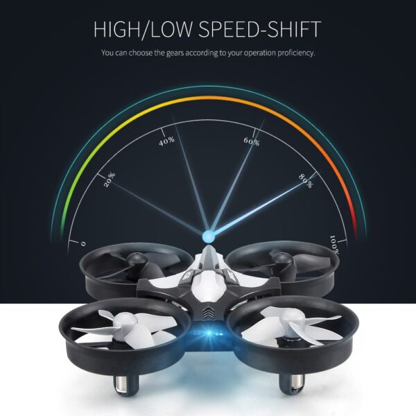 Mini Drone H36 Giroscópio 6 Eixos Modo Headless e Rotação 360° - Cinza