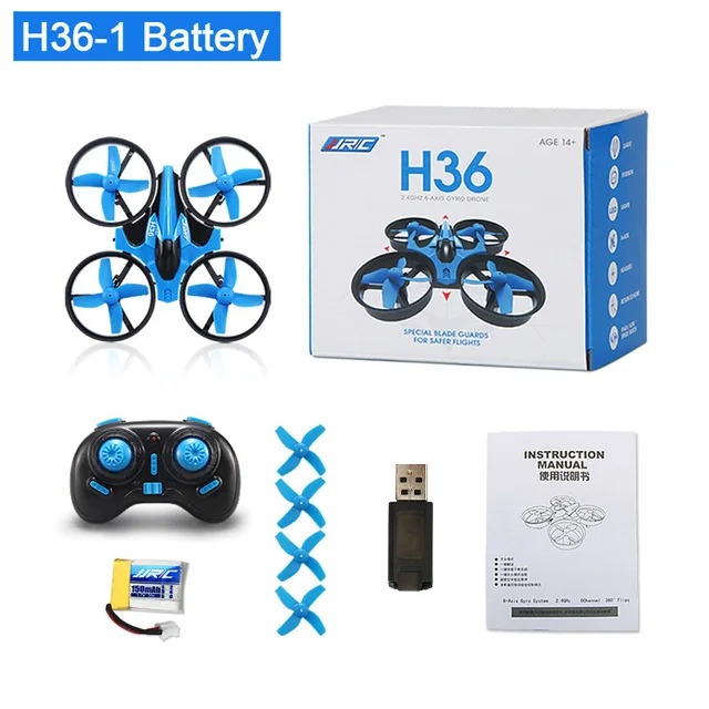 Mini Drone H36 Giroscópio 6 Eixos Modo Headless e Rotação 360° - Cinza