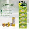 (x5) Pilha 23A Alcalina 12V A23  MN21 para Comandos e Campainhas