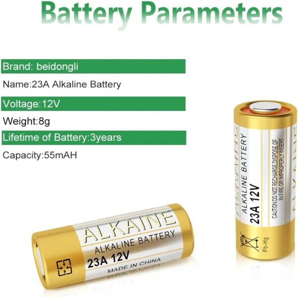 (x5) Pilha 23A Alcalina 12V A23  MN21 para Comandos e Campainhas