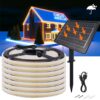 (0.5m) Fita LED Néon Solar 320 LEDs/m 8 Modos IP68 Exterior - Branco Quente
