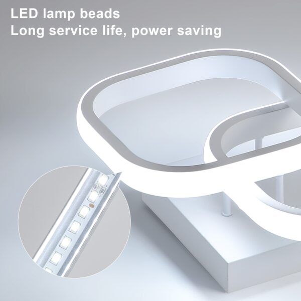Candeeiro de Teto LED Moderno 24W Luz Fria 6500K Branco Quadrado