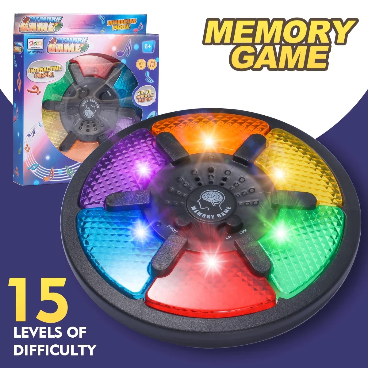 Jogo de Memória Eletrónico Interativo com Luzes e Sons Educativo
