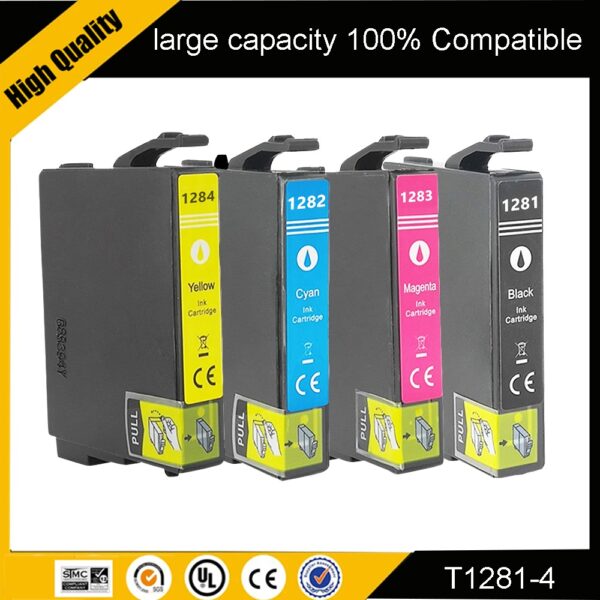 Pack 4 Toners de Tinta Epson T1281-T1284 S22 SX125 SX130 SX425W