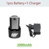 Bateria Recarregável 12V 4000 mAh com Carregador para Ferramentas Elétricas - Preto