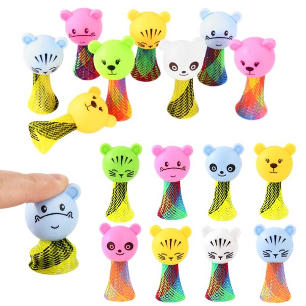 10 Bonecos de Salto com Mola Brindes para Festas de Aniversário - Multicolor