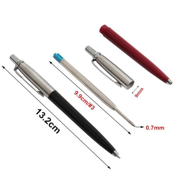 (Tinta Preta) Caneta Esferográfica de Metal Office A Pen Automática com 5 Recargas