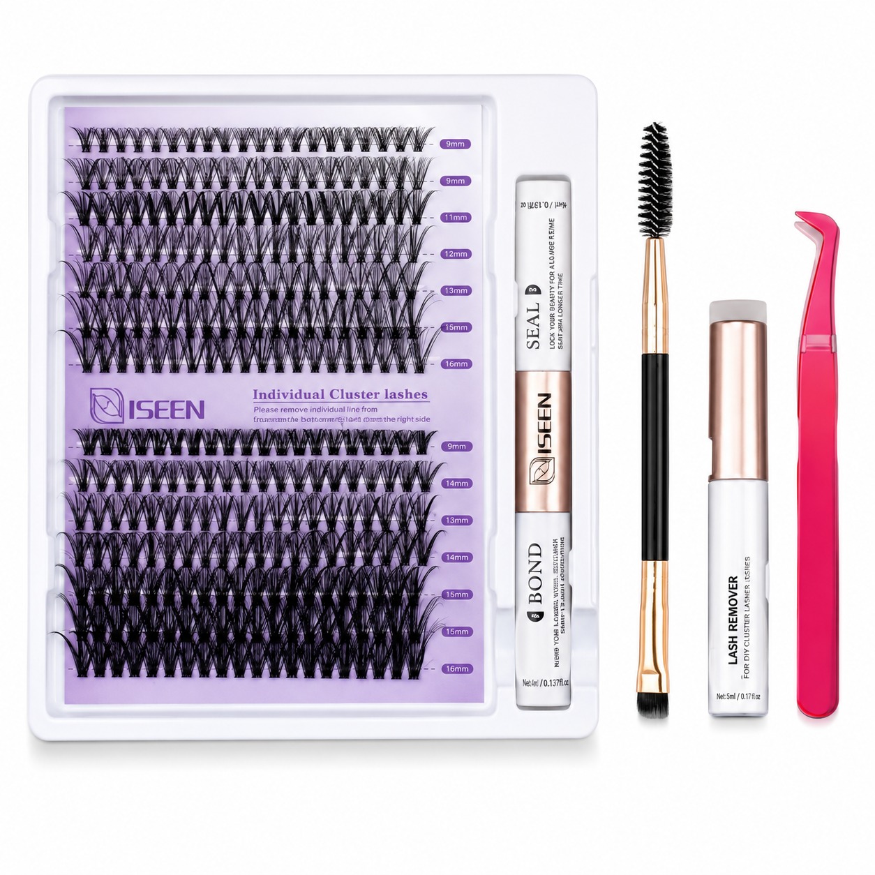 Kit de Extensão de Pestanas 20D+40D com Cola e Pinça