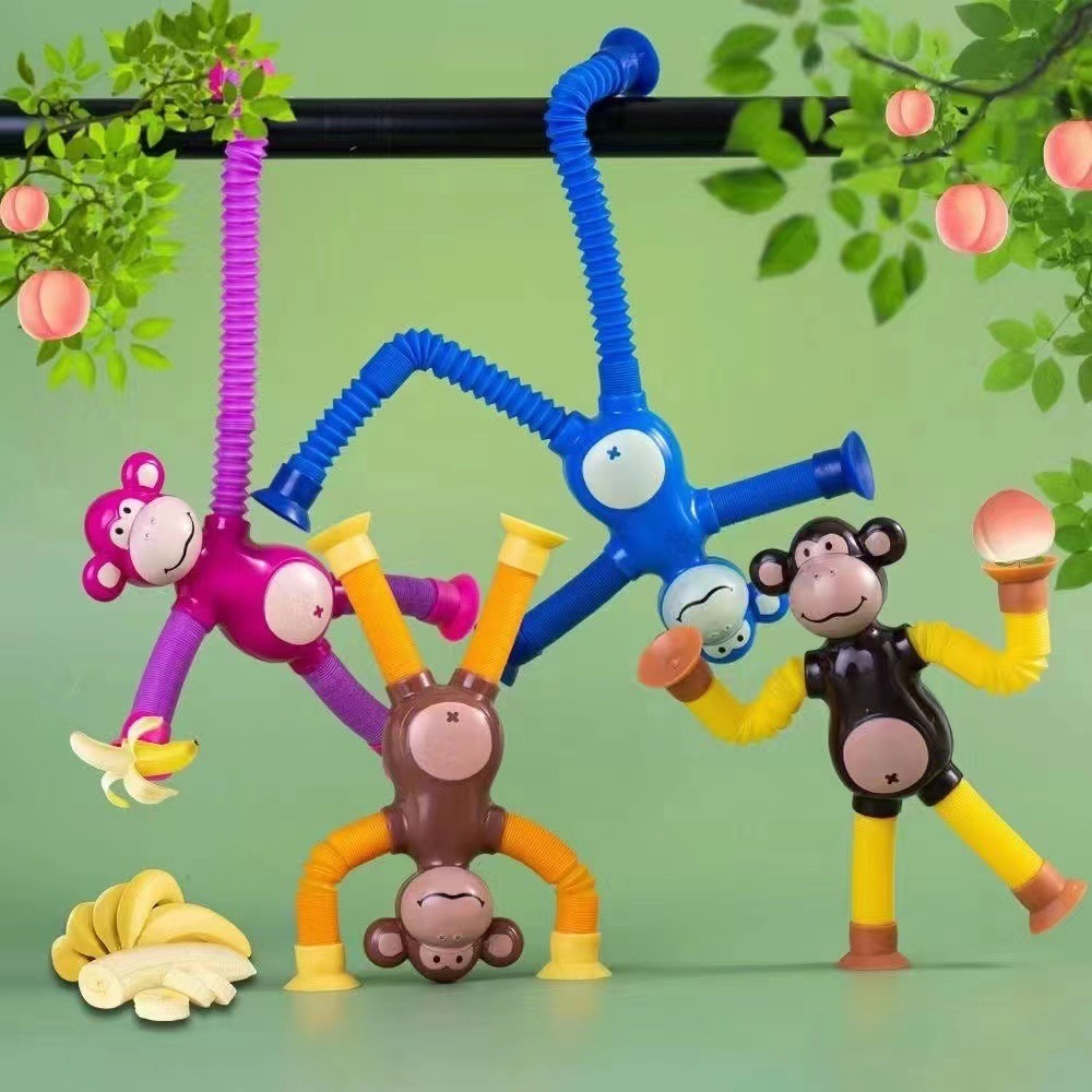 Tubo Telescópico Brinquedo Sensorial com Luz LED Anti-stress - Cores Variadas