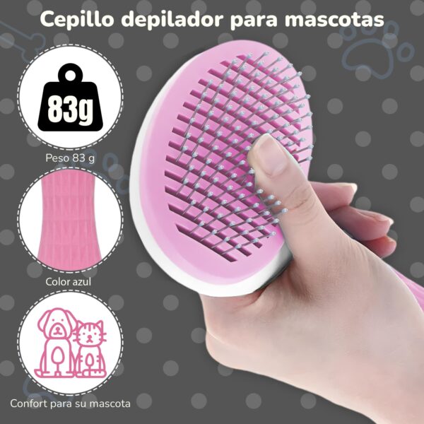 Escova para Animais de Estimação para Pelo Curto e Longo Remove Pelo Morto - Azul