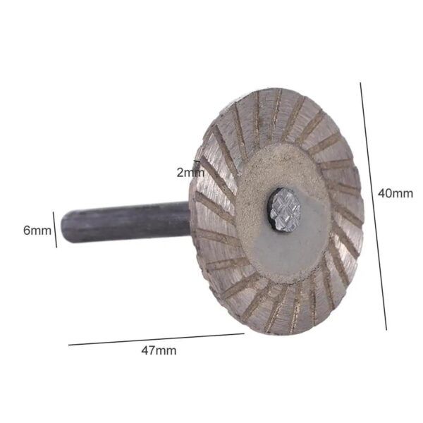 (40 mm) Disco de Corte de Diamante para Pedra Vástago 6 mm StyleA - Prateado