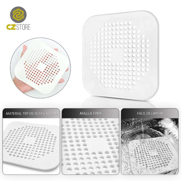 Filtro de Drenagem de Silicone com Ventosas para Pia e Duche 14,5 cm