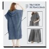 Poncho de Surf Adulto Microfibra de Secagem Rápida com Capuz e Bolso 78x110cm