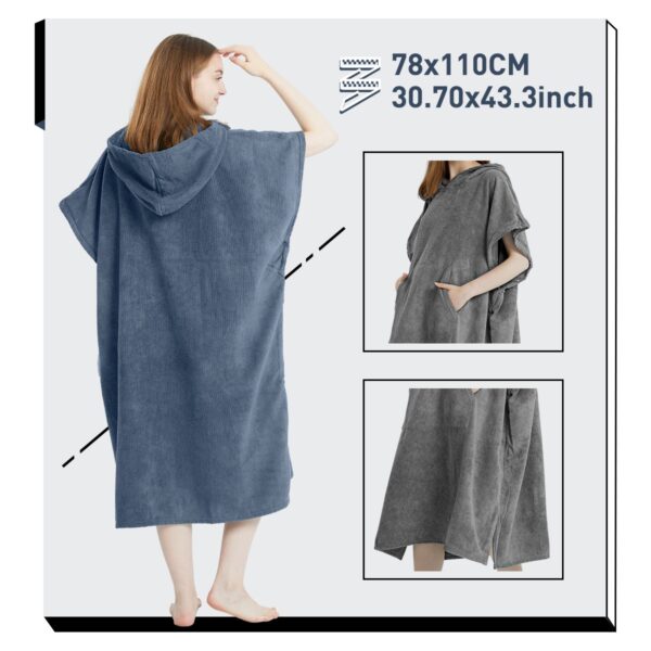 Poncho de Surf Adulto Microfibra de Secagem Rápida com Capuz e Bolso 78x110cm