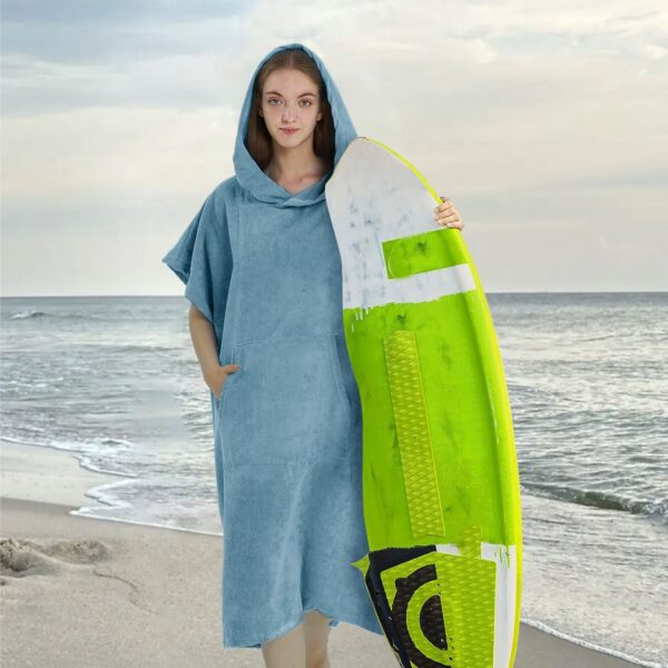 Poncho de Surf Adulto Microfibra de Secagem Rápida com Capuz e Bolso 78x110cm
