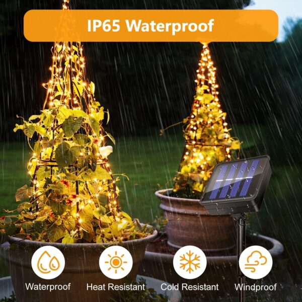 (5m) Grinalda Solar Caldarax 50 LED 8 Modos Impermeável IP65 - Branco Quente