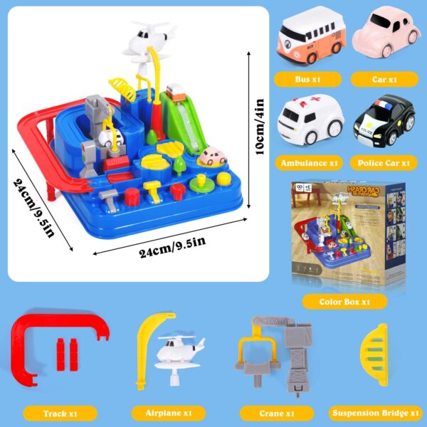 Pista de Carros com 9 Desafios e 6 Botões Mecânicos Aventura Educativa Infantil