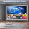 Mini Projetor 4K WiFi 6 Android 11 Rotação 180° Keystone Automático - Branco