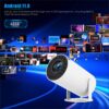 Mini Projetor 4K WiFi 6 Android 11 Rotação 180° Keystone Automático - Branco