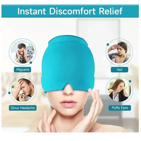 Touca de Gel para Alívio da Enxaqueca Compressiva e Extensível - Preto