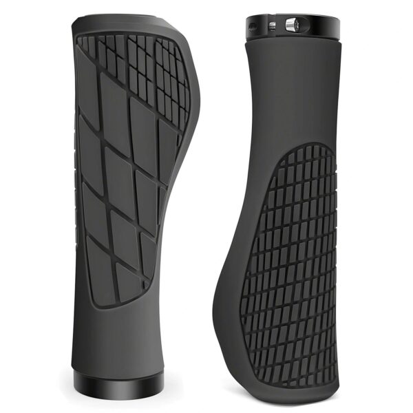 (22mm) Punhos de Bicicleta Ergonómicos Antideslizantes Bloqueio Duplo - Preto