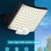 (2,4m) Candeeiro Solar 106 LED com Detetor de Movimento e Painel Exterior MPJ - Preto