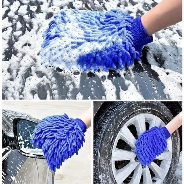 (Pack 5) Luva de Lavagem para Carro Chenille Microfibra Anti-riscos - Multicolor