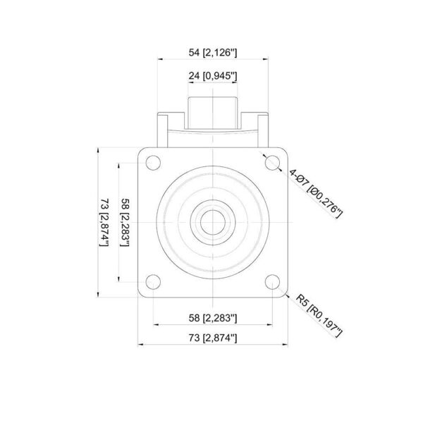 4 Rodas Giratórias de Nivelamento Carga Pesada até 1000kg GD-60F