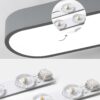 (50cm) Candeeiro de Teto LED Moderno Ultra-fino para Iluminação de Interior e Corredor - Preto