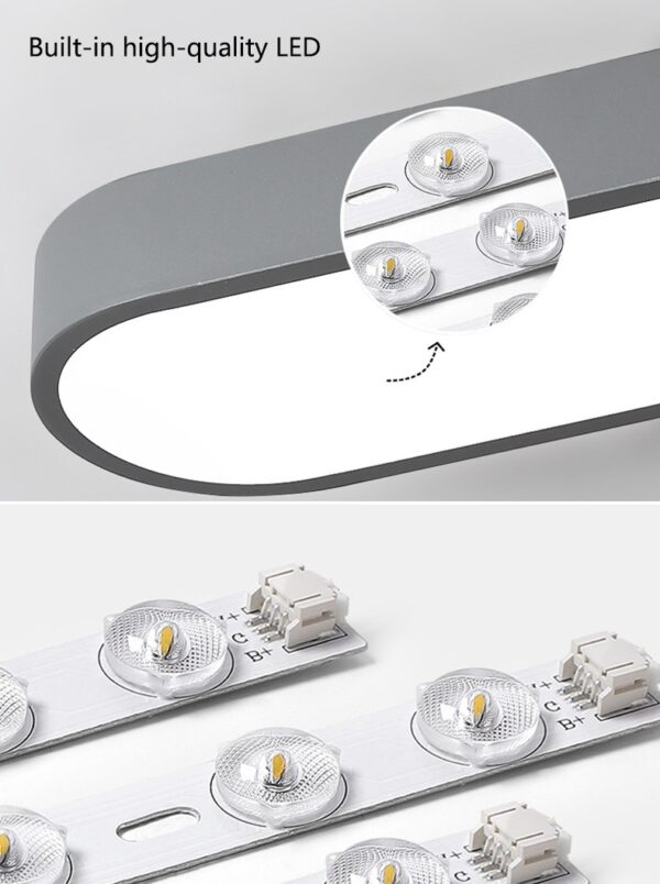 (50cm) Candeeiro de Teto LED Moderno Ultra-fino para Iluminação de Interior e Corredor - Preto