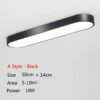 (50cm) Candeeiro de Teto LED Moderno Ultra-fino para Iluminação de Interior e Corredor - Preto