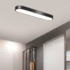 (50cm) Candeeiro de Teto LED Moderno Ultra-fino para Iluminação de Interior e Corredor - Preto