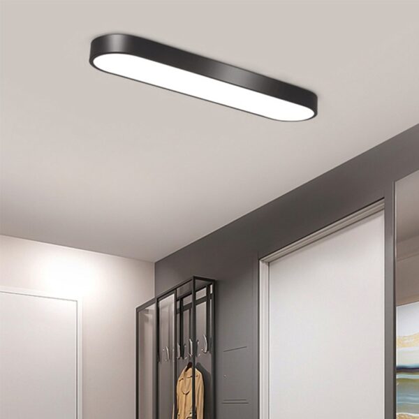 (50cm) Candeeiro de Teto LED Moderno Ultra-fino para Iluminação de Interior e Corredor - Preto