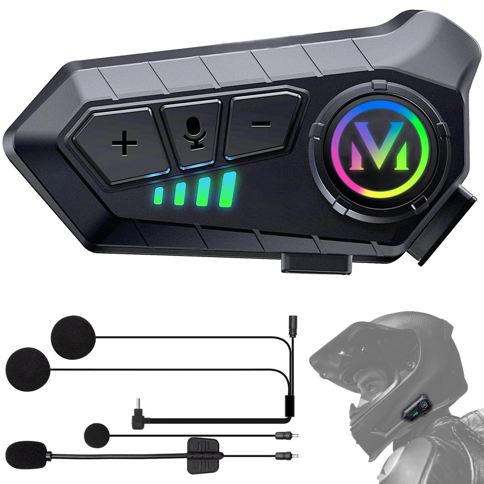 Auriculares Capacete Mota FEYA Y60 Bluetooth 5.3 Mãos Livres IPX6 - Preto
