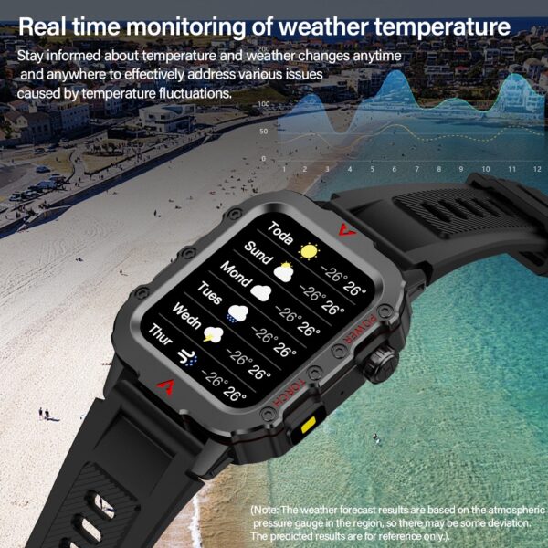 Smartwatch LAXASFIT 2026 Ecrã HD 1.71" Chamada Bluetooth Lanterna LED - Preto