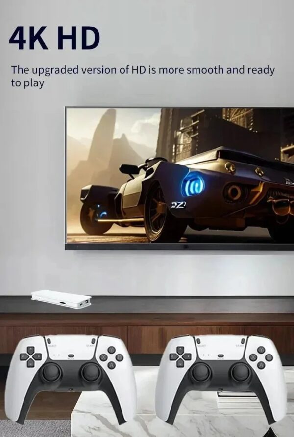 Consola Retro M15 PLUS Game Stick 4K Ultra HD com 2 Comandos Sem Fio - Preto