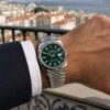 Relógio Automático de Luxo com Mostrador Verde e Design Intemporal para Homem