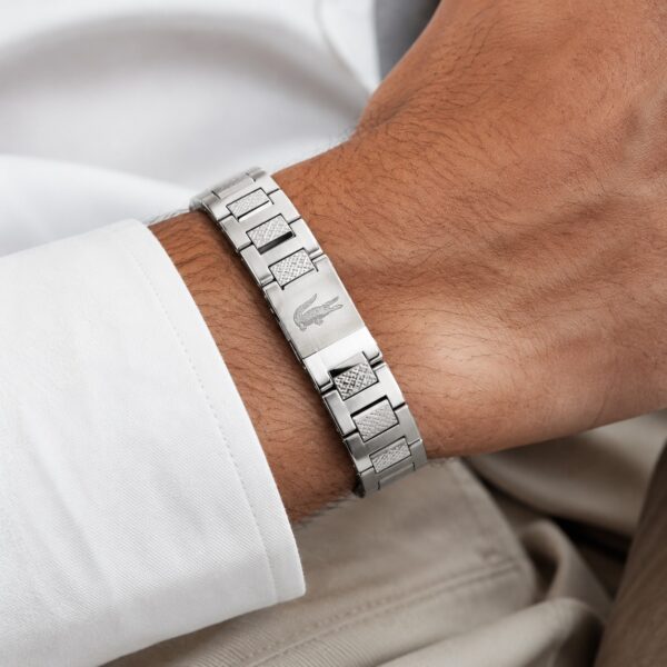 Pulseira em Aço Inoxidável com Detalhe Crocodilo e Estilo Desportivo Icónico 12mm x 21,5 cm