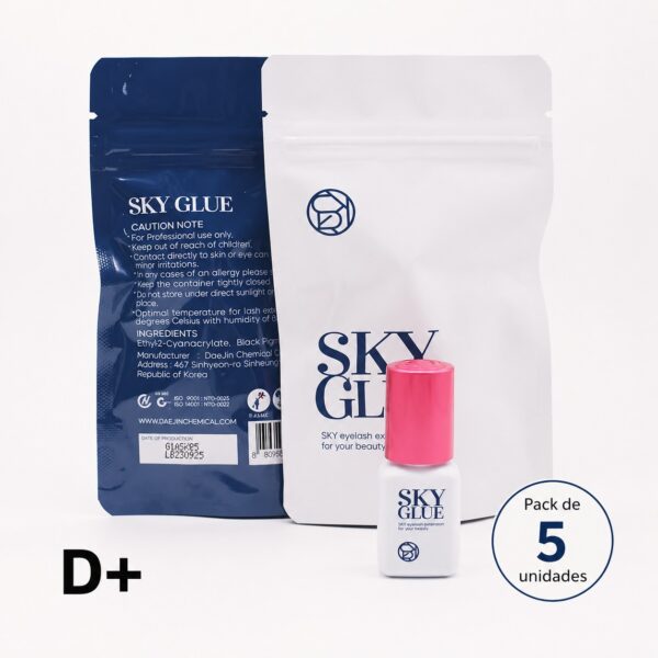 (x5) Cola para Pestanas Sky Glue S+ Secagem Rápida e Forte Retenção 5 gramas