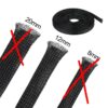 (12mm x 3m) Manga Expansível Trançada Organizadora de Cabos e Proteção - Preta